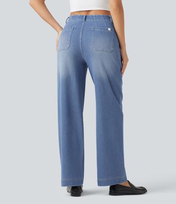 Halara Flex™ High Waisted Straight Leg Casual Jeans with Pockets