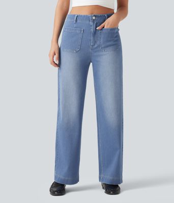 Halara Flex™ High Waisted Straight Leg Casual Jeans with Pockets
