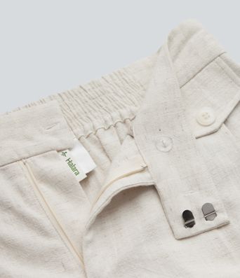 Legere Shorts mit hohem Bund aus Leinenmischung, 6''-Länge, mit Taschen