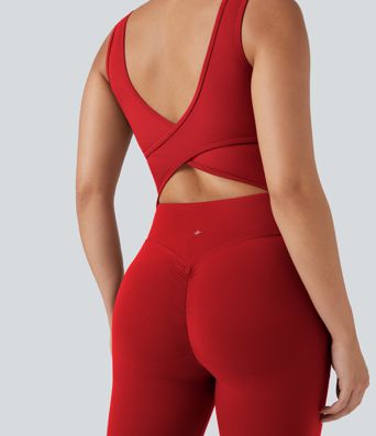 Halara UltraSculpt™ V Neck Tummy Control Butt Lifting Workout Jumpsuit with Pockets Halara UltraSculpt™ V Neck Tummy Control Butt Lifting Workout Jumpsuit with Pockets