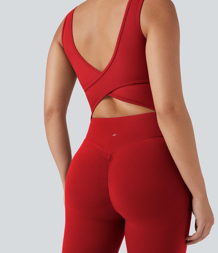 Halara UltraSculpt™ V Neck Tummy Control Butt Lifting Workout Jumpsuit with Pockets Halara UltraSculpt™ V Neck Tummy Control Butt Lifting Workout Jumpsuit with Pockets