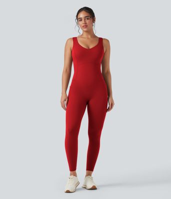 Halara UltraSculpt™ V Neck Tummy Control Butt Lifting Workout Jumpsuit with Pockets Halara UltraSculpt™ V Neck Tummy Control Butt Lifting Workout Jumpsuit with Pockets