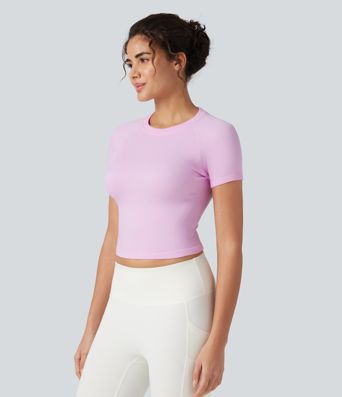 OneForm Seamless Flow Round Neck Raglan Short Sleeve Slim Yoga Sports Top