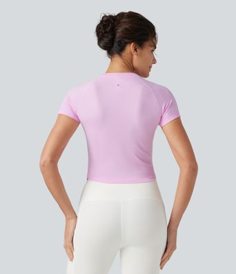 OneForm Seamless Flow Round Neck Raglan Short Sleeve Slim Yoga Sports Top