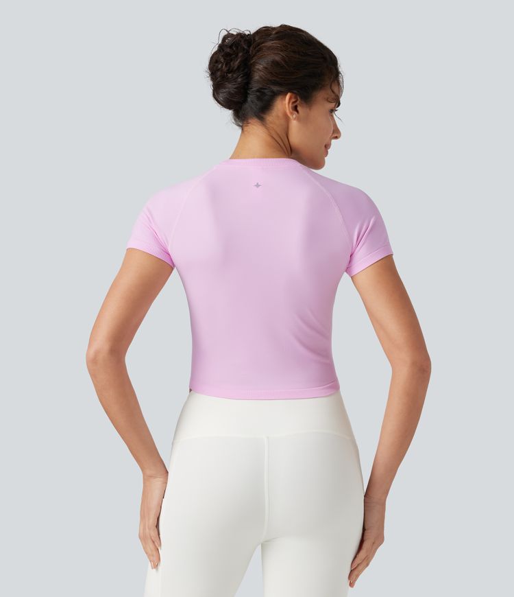 OneForm Seamless Flow Round Neck Raglan Short Sleeve Slim Yoga Sports Top