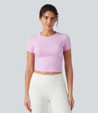 OneForm Seamless Flow Round Neck Raglan Short Sleeve Slim Yoga Sports Top