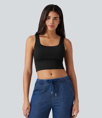 OneForm Seamless Flow Scoop Neck U-back Built-in Bra Casual Tank Top