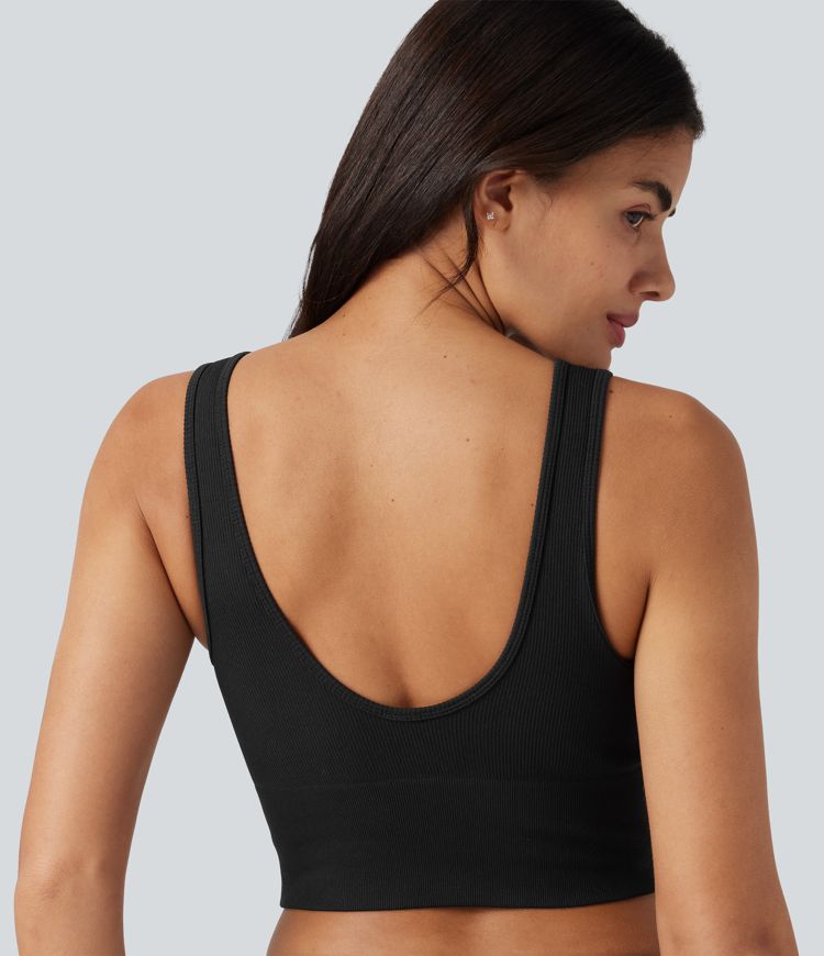 OneForm Seamless Flow Scoop Neck U-back Built-in Bra Casual Tank Top