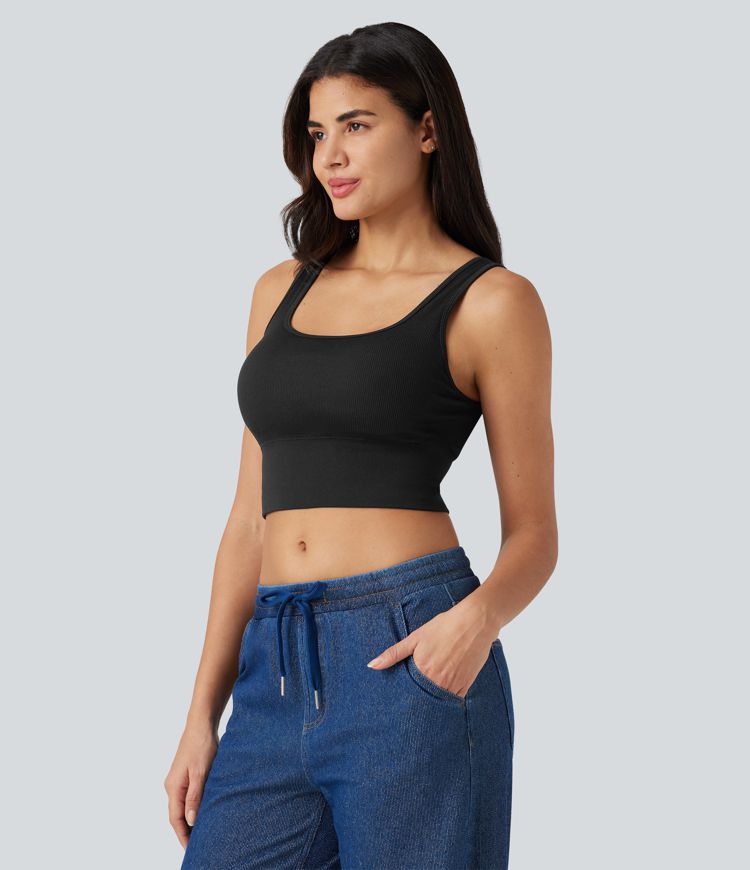 OneForm Seamless Flow Scoop Neck U-back Built-in Bra Casual Tank Top