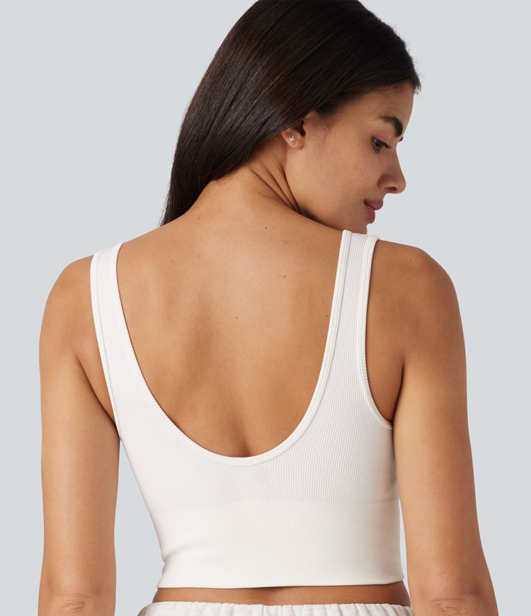 OneForm Seamless Flow Scoop Neck U-back Built-in Bra Casual Tank Top