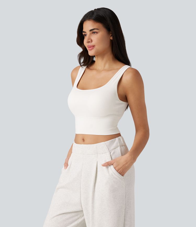 OneForm Seamless Flow Scoop Neck U-back Built-in Bra Casual Tank Top