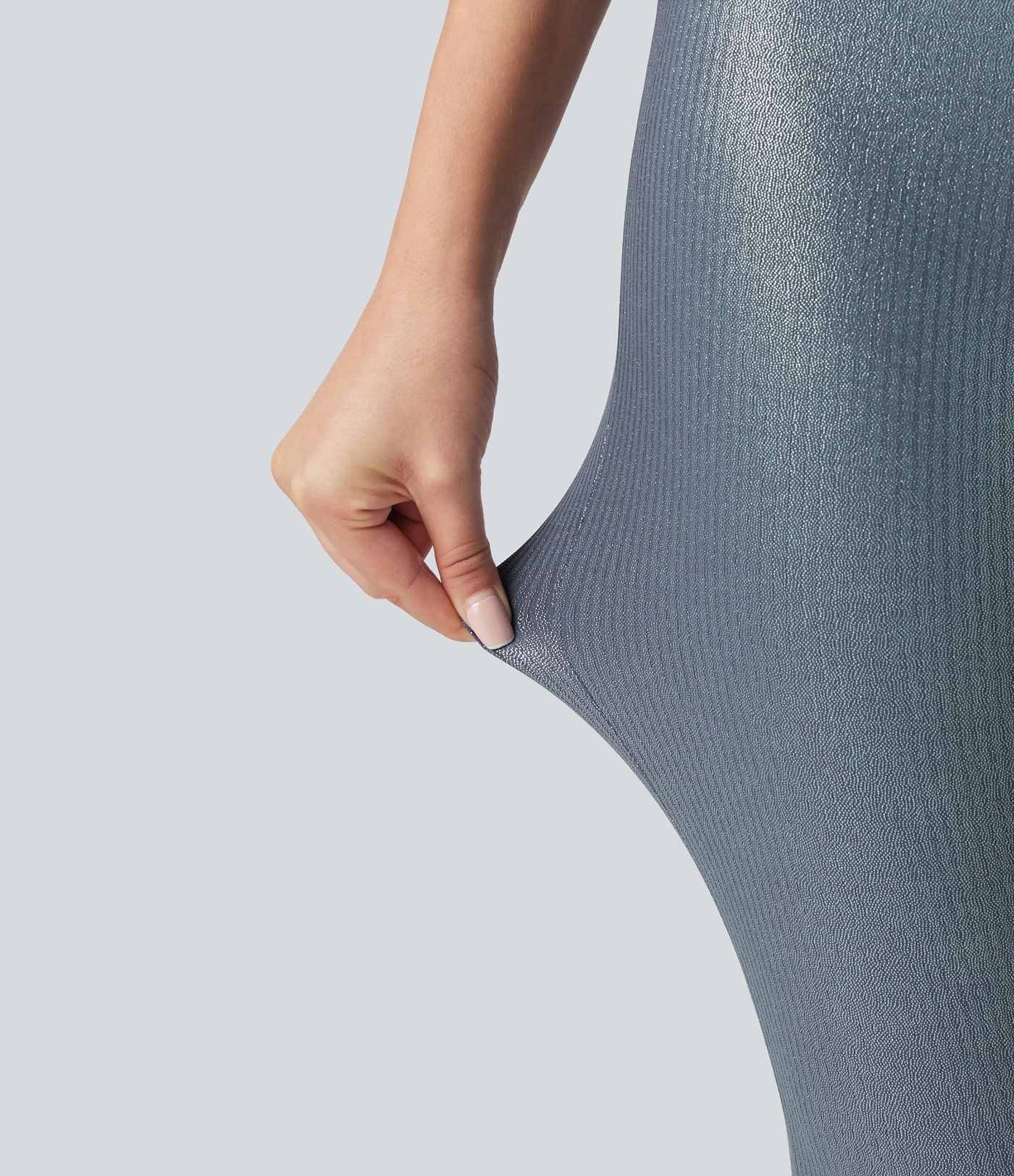 Ribbed Knit High Waisted Foil Print Yoga Leggings with Pockets Ribbed Knit High Waisted Foil Print Yoga Leggings with Pockets