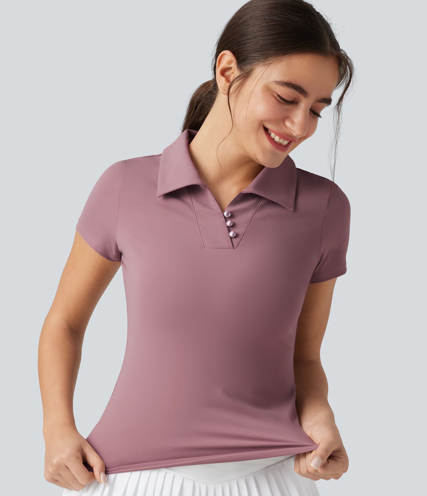 Short Sleeve Cool Touch Quick Dry Golf Sports Top-UPF50+