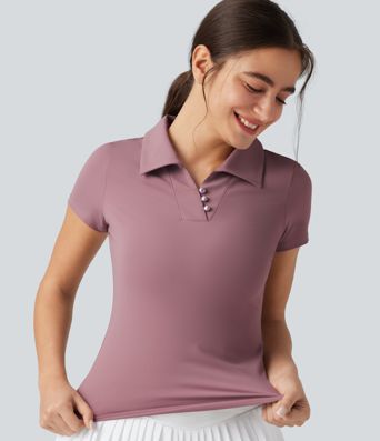 Short Sleeve Cool Touch Quick Dry Golf Sports Top-UPF50+