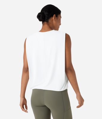 Rundals Gerafftes Cool Touch Yoga Tank Top-UPF50+