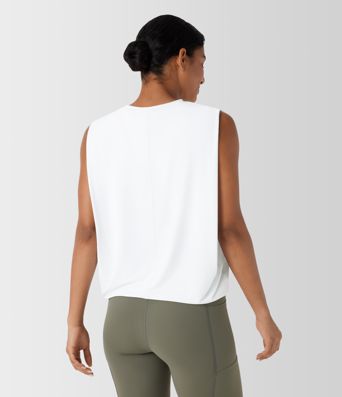 Round Neck Ruched Cool Touch Yoga Tank Top-UPF50+