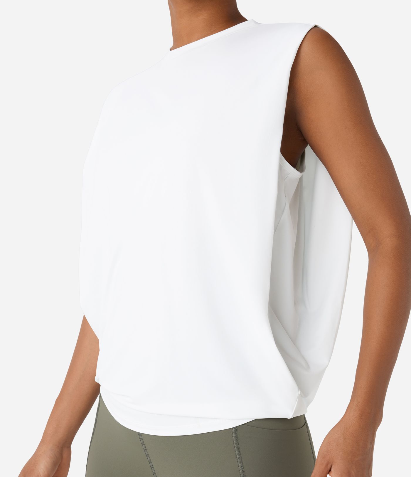 Rundals Gerafftes Cool Touch Yoga Tank Top-UPF50+