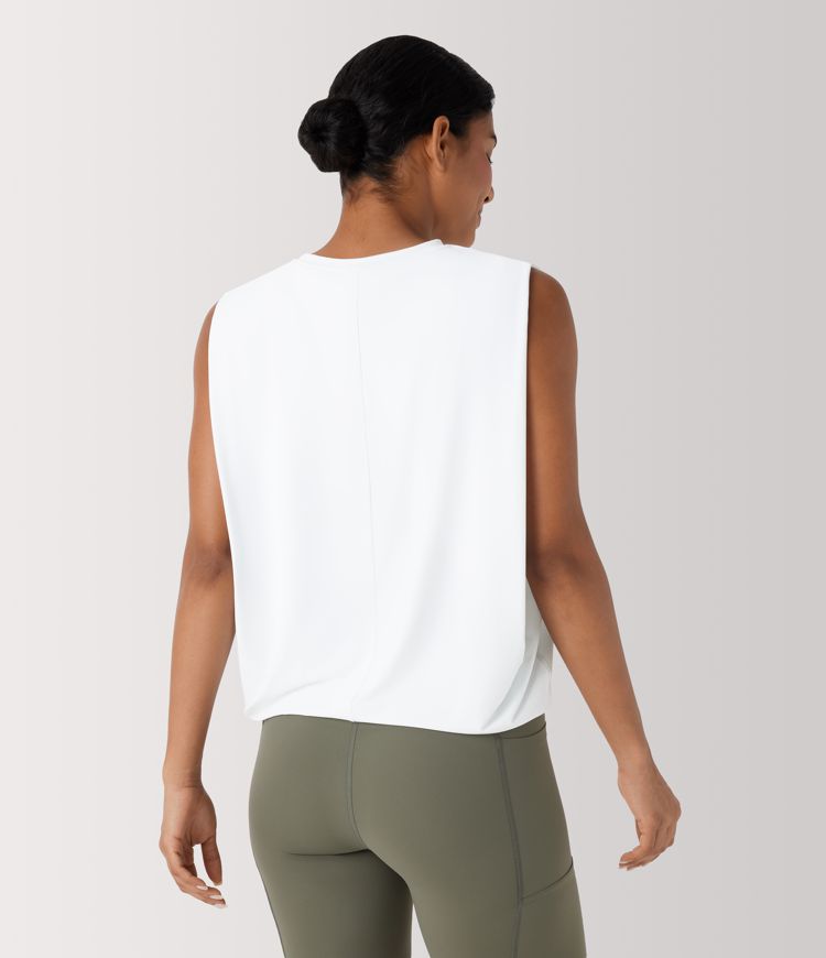 Rundals Gerafftes Cool Touch Yoga Tank Top-UPF50+