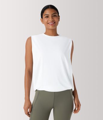 Rundals Gerafftes Cool Touch Yoga Tank Top-UPF50+
