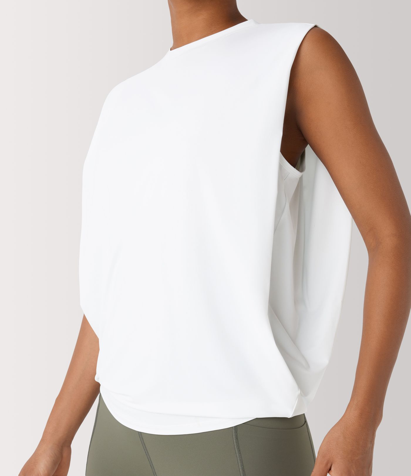 Rundals Gerafftes Cool Touch Yoga Tank Top-UPF50+