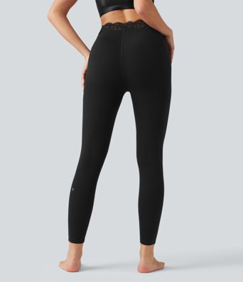 Halara UltraSculpt™ V-Shaped High Waisted Contrast Lace Yoga Leggings with Pockets Halara UltraSculpt™ V-Shaped High Waisted Contrast Lace Yoga Leggings with Pockets