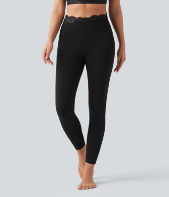 Halara UltraSculpt™ V-Shaped High Waisted Contrast Lace Yoga Leggings with Pockets Halara UltraSculpt™ V-Shaped High Waisted Contrast Lace Yoga Leggings with Pockets