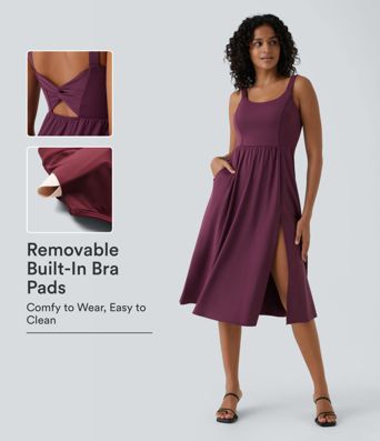 Padded Midi Casual Dress A-C Cups