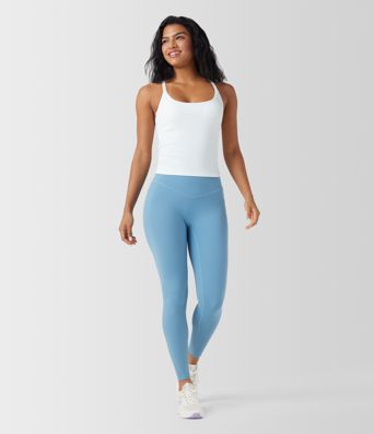 Scoop Neck Crisscross Back Crossover Hem Yoga Cami Top