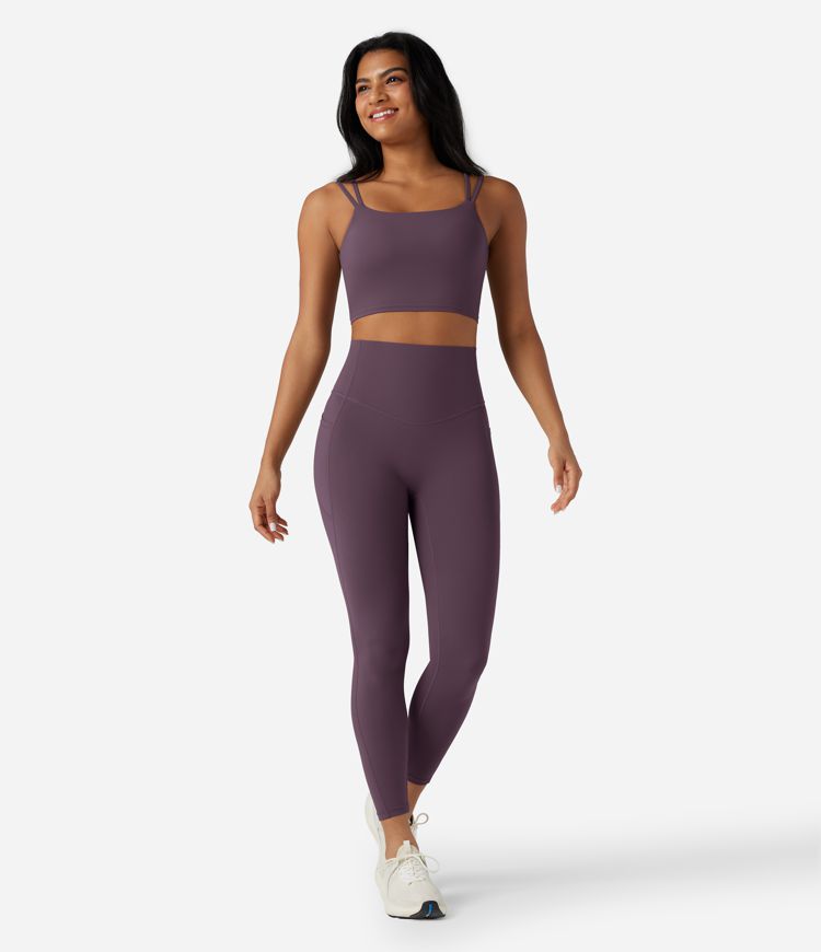 Halara UltraSculpt™ Double Straps Twisted Backless Cropped Yoga Tank Top