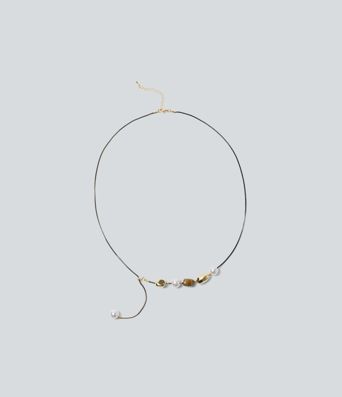 Zinc Alloy Irregular Beaded Necklace