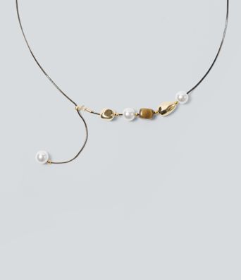 Zinc Alloy Irregular Beaded Necklace