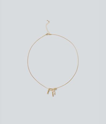 Alloy Irregular Rectangular Pendant Necklace