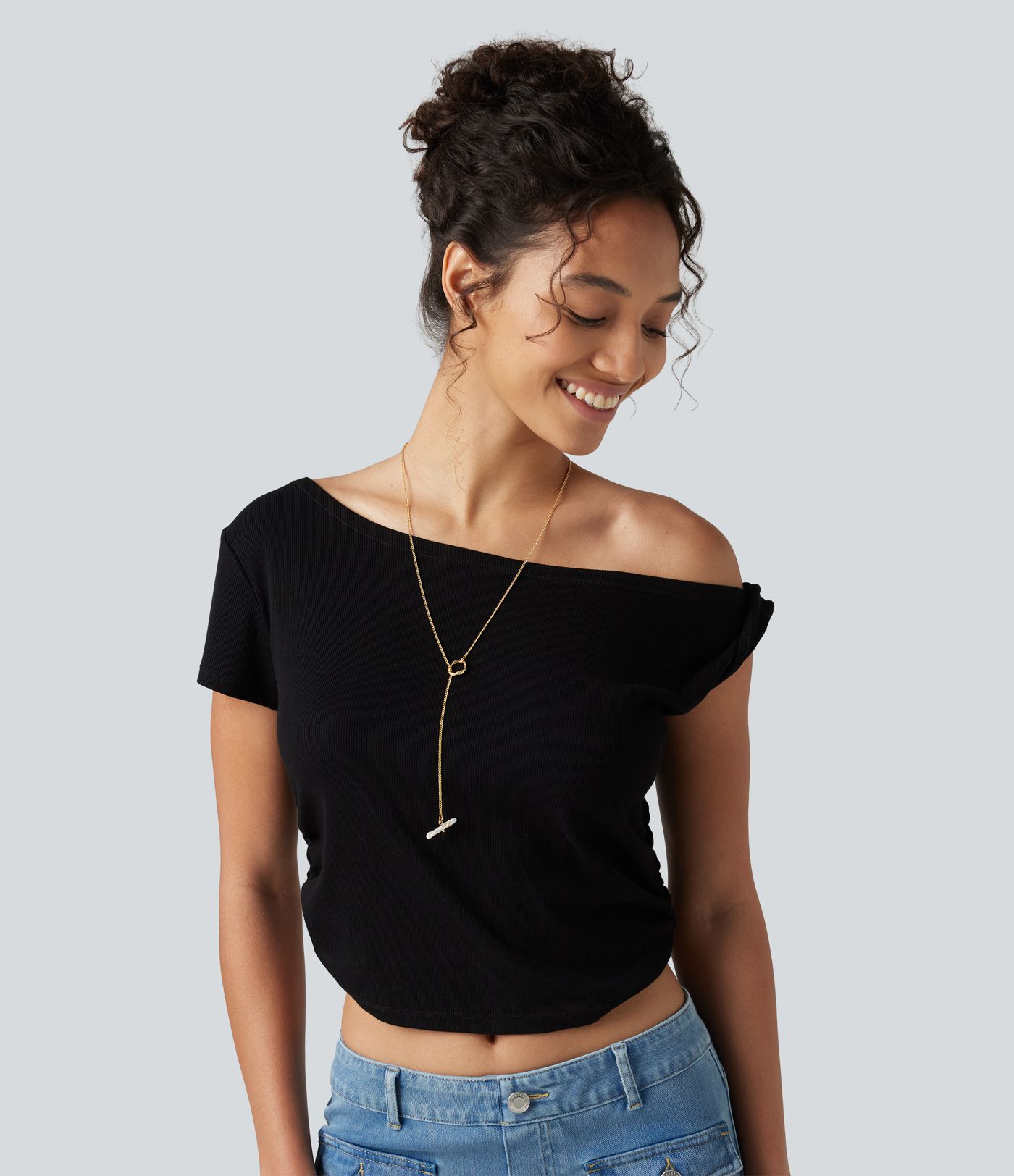 Alloy Beaded Pendant Necklace