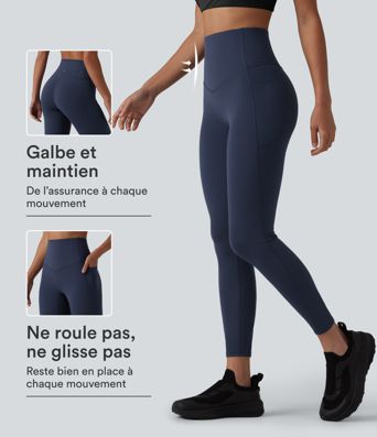 Legging de yoga 7/8 Halara UltraSculpt™ taille haute, gainant et anti-roulis, avec poches