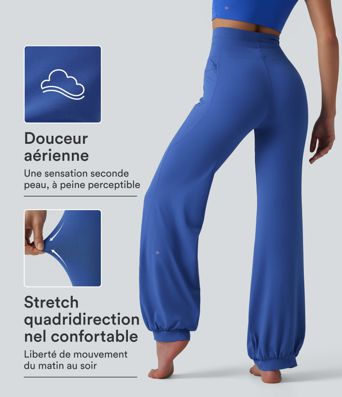 Pantalon de danse SoftlyZero™ taille haute à cordon de serrage et poches - Protection solaire UPF50+