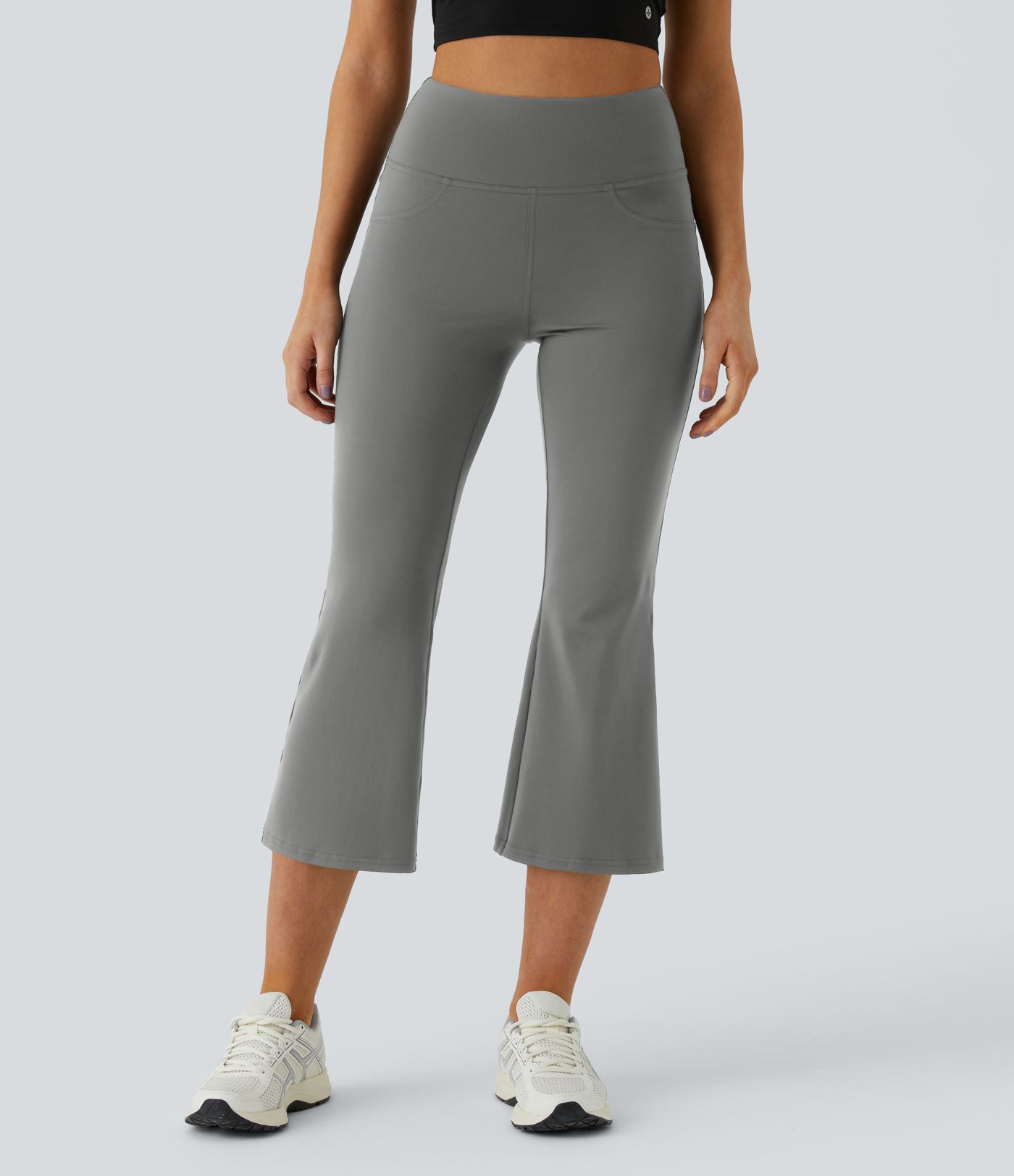 DayStretch High Waisted Pocket Capri Flare Yoga Leggings DayStretch High Waisted Pocket Capri Flare Yoga Leggings