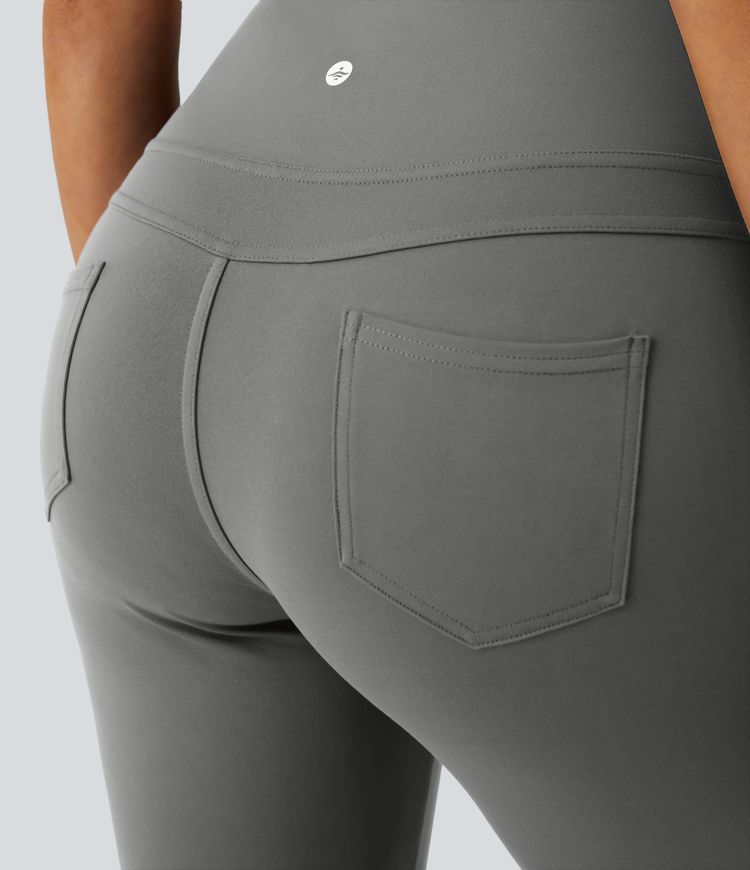 DayStretch High Waisted Pocket Capri Flare Yoga Leggings DayStretch High Waisted Pocket Capri Flare Yoga Leggings