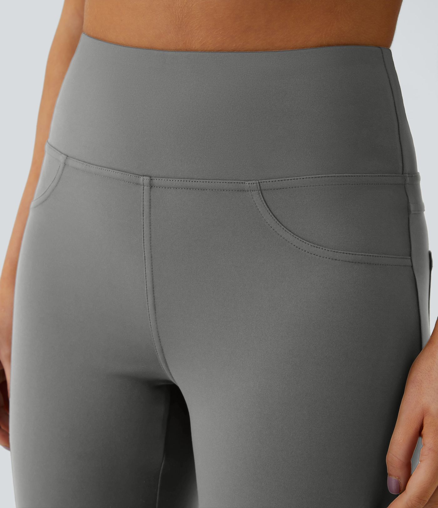 DayStretch High Waisted Pocket Capri Flare Yoga Leggings DayStretch High Waisted Pocket Capri Flare Yoga Leggings