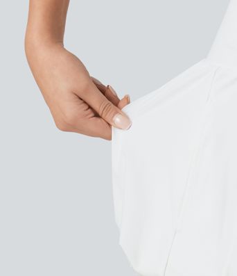 High Waisted 2-in-1 Micro Dance Bubble Skirt with Pockets