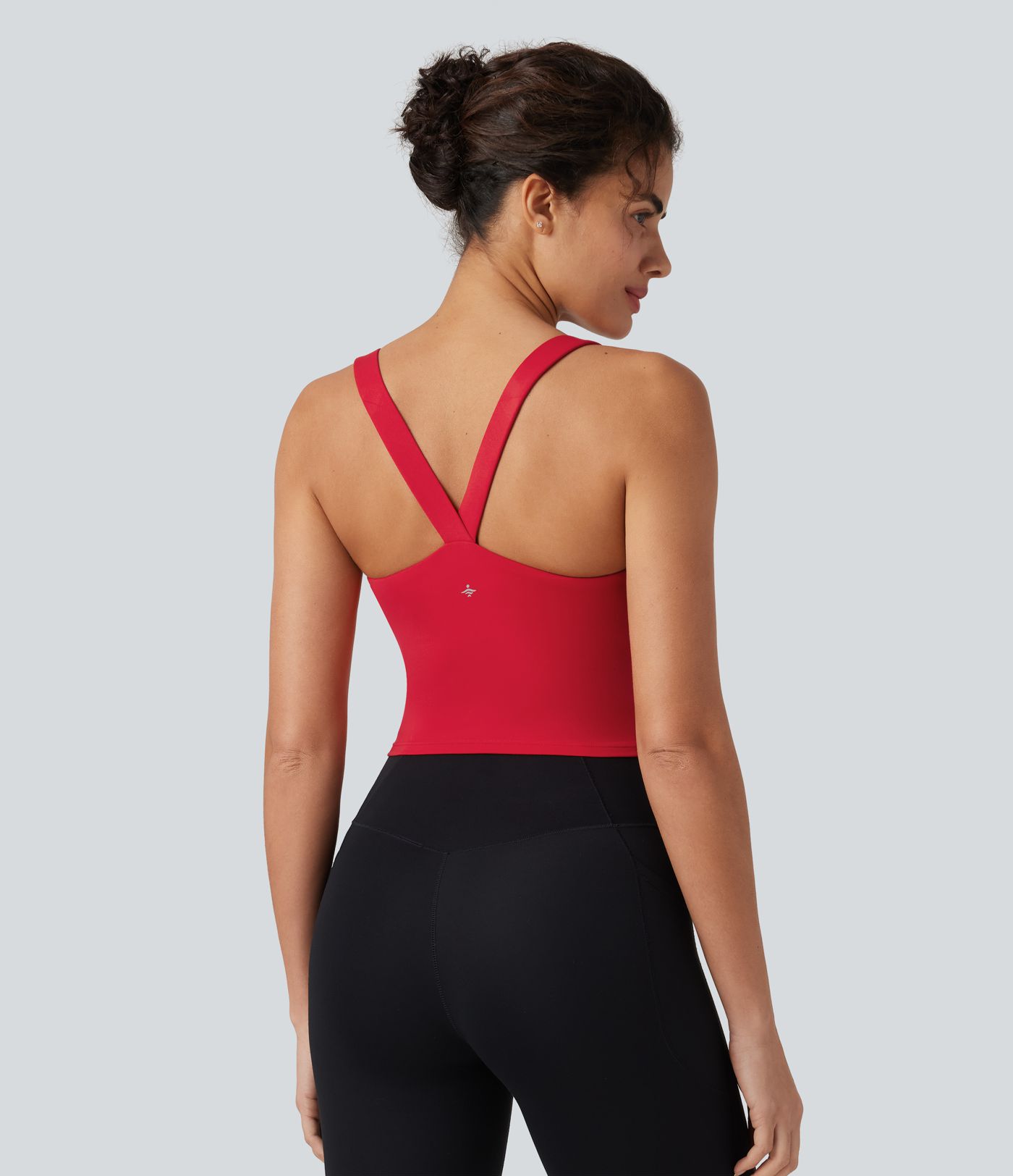 SoftlyZero™ Plush Sweetheart Neck Built-in Bra Cropped Yoga Tank Top