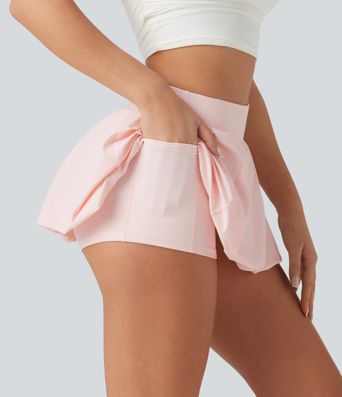 Low Rise 2-in-1 Micro Mini Dance Bubble Skirt with Pocket