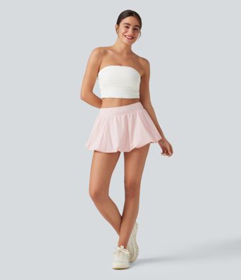 Low Rise 2-in-1 Micro Mini Dance Bubble Skirt with Pocket