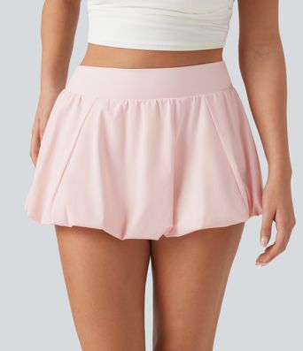 Low Rise 2-in-1 Micro Mini Dance Bubble Skirt with Pocket