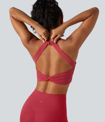 SoftlyZero™ Plush Sweetheart Neck Built-in Bra Cropped Yoga Tank Top