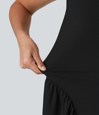 Ärmelloses Maxikleid mit U-Ausschnitt – lässig, fließend, mit Taschen Ärmelloses Maxikleid mit U-Ausschnitt – lässig, fließend, mit Taschen