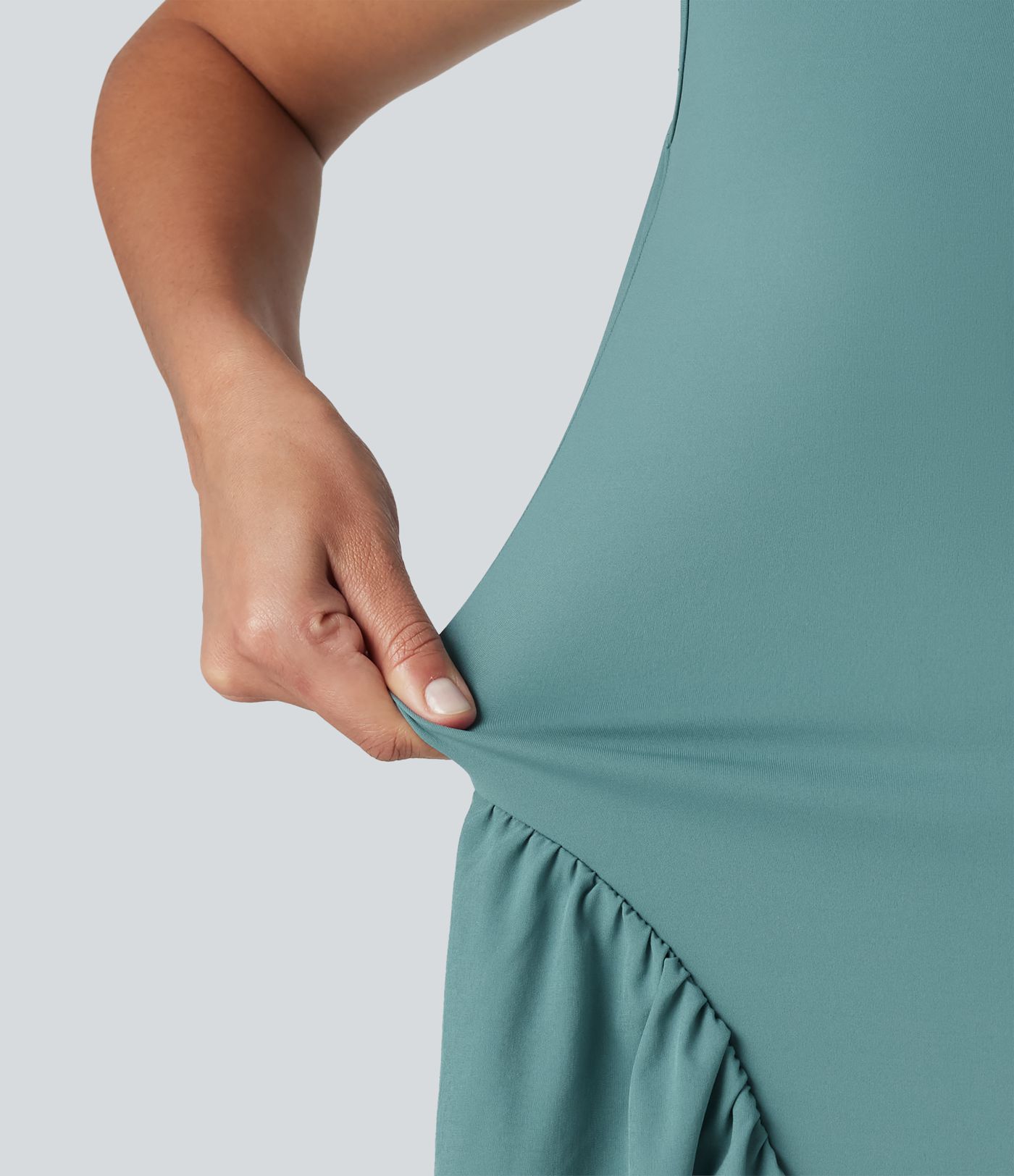 U-Neck Sleeveless Maxi Casual Flowy Dress with Pockets