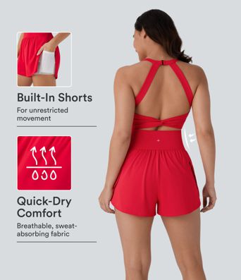 SoftlyZero™ QuickDry Tummy Control 2-in-1 Pocket Yoga Jumpsuit SoftlyZero™ QuickDry Tummy Control 2-in-1 Pocket Yoga Jumpsuit