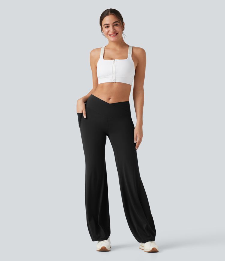 SoftlyZero™ Crossover High Waisted Dance Balloon Joggers with Pockets-UPF50+ SoftlyZero™ Crossover High Waisted Dance Balloon Joggers with Pockets-UPF50+