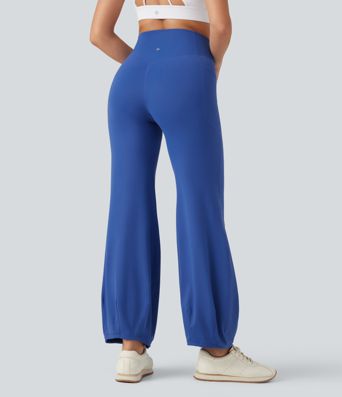 SoftlyZero™ balónové tanečné nohavice s vysokým pásom a tvarovaním brucha, s vreckami – UPF50+