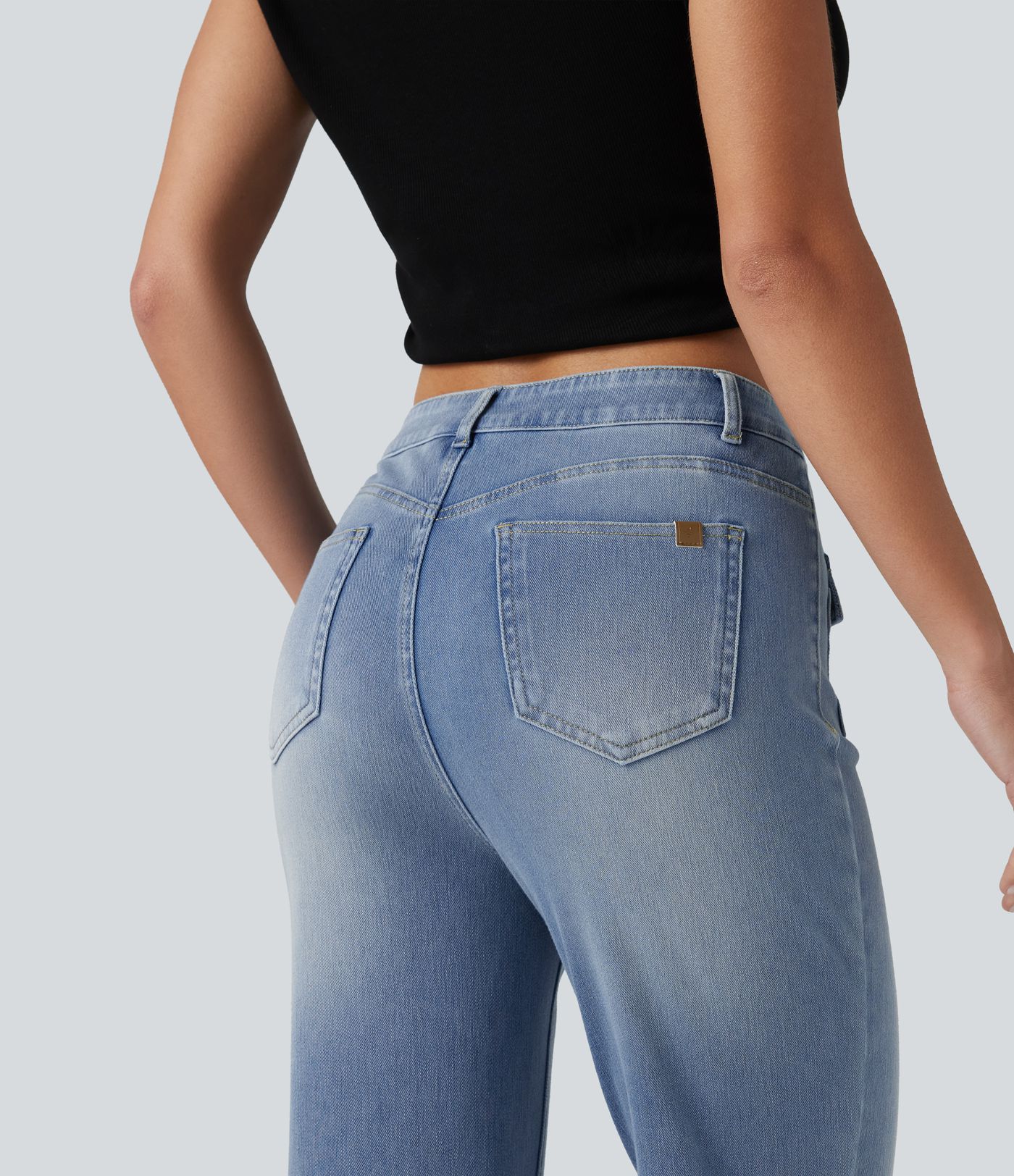 Halara Flex™ Mid Rise Casual Flare Jeans with Pockets